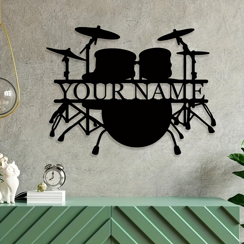 Musical Instrument With Name - لوحة جدارية معدنية مخصصة على شكل
