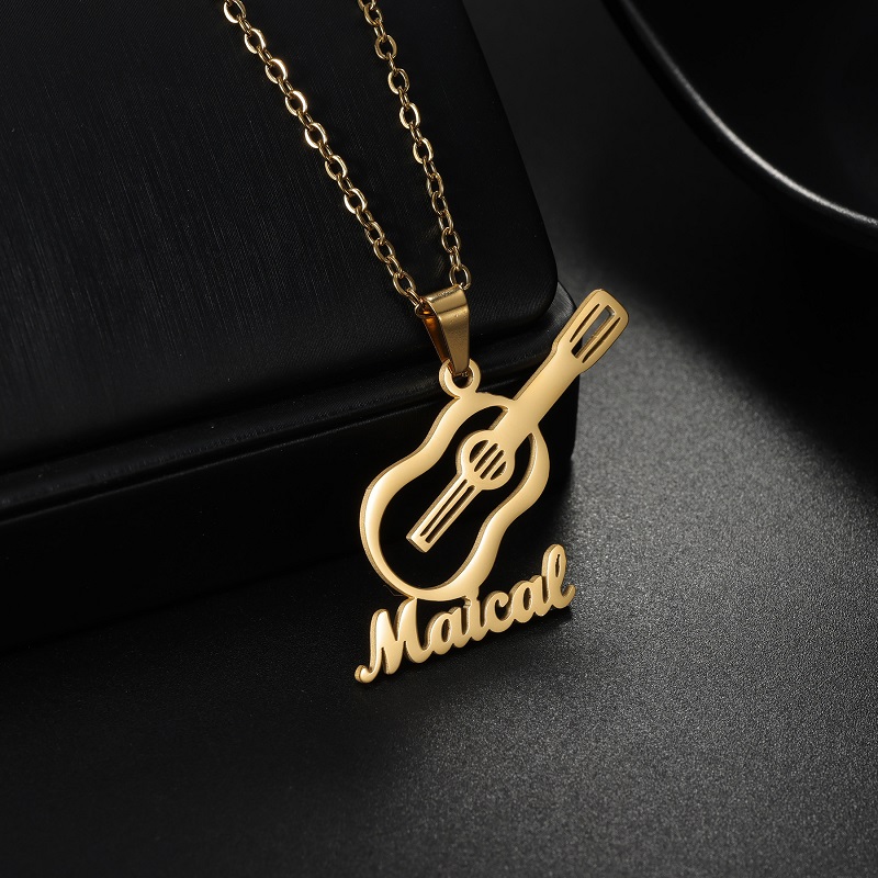 Musical Instrument With Name - قلادة جديدة مخصصة على شكل آلة
