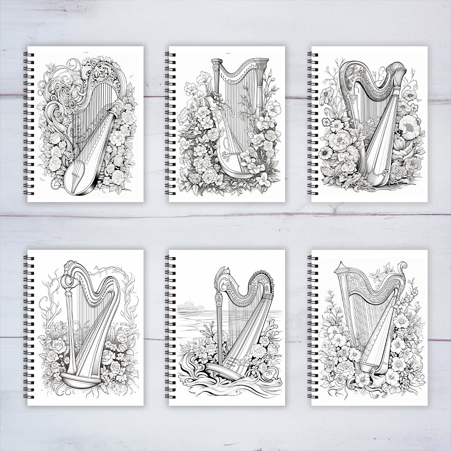 كتاب تلوين للكبار بتصميم البيا - مراجعة Musical Instrument Coloring Pages وسعره